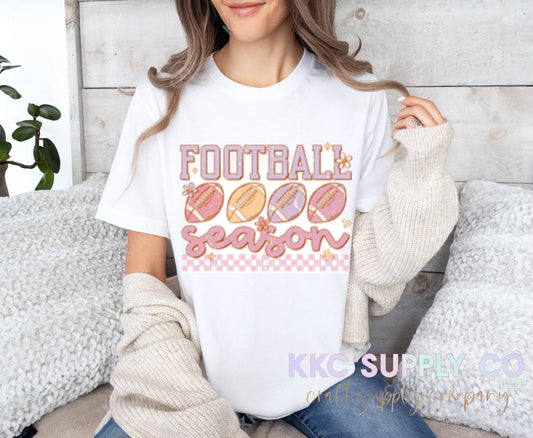 #18-Girly Football Season DTF T-Shirt Transfer