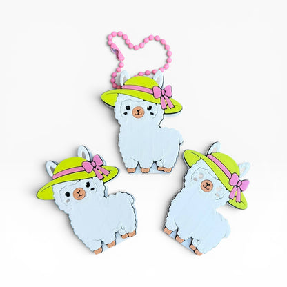 3D Printed Summer Llama Soda Tab Opener Keychain