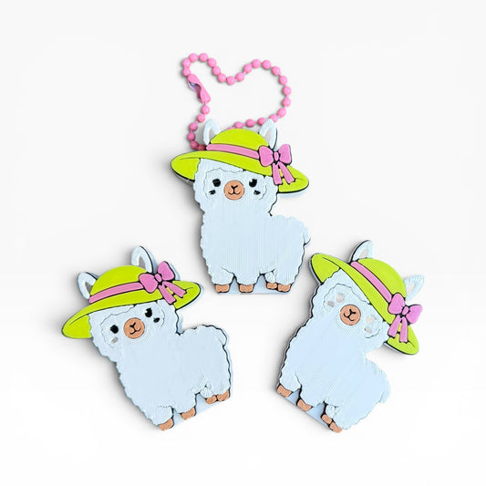 3D Printed Summer Llama Soda Tab Opener Keychain