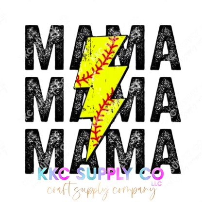 UV16196-Softball Mama 16oz UV DTF Tumbler Decal