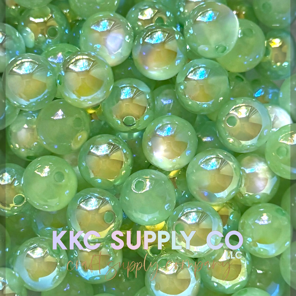 Mint Green Aurora Glow acrylic beads