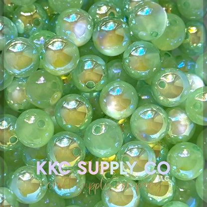 Mint Green Aurora Glow acrylic beads