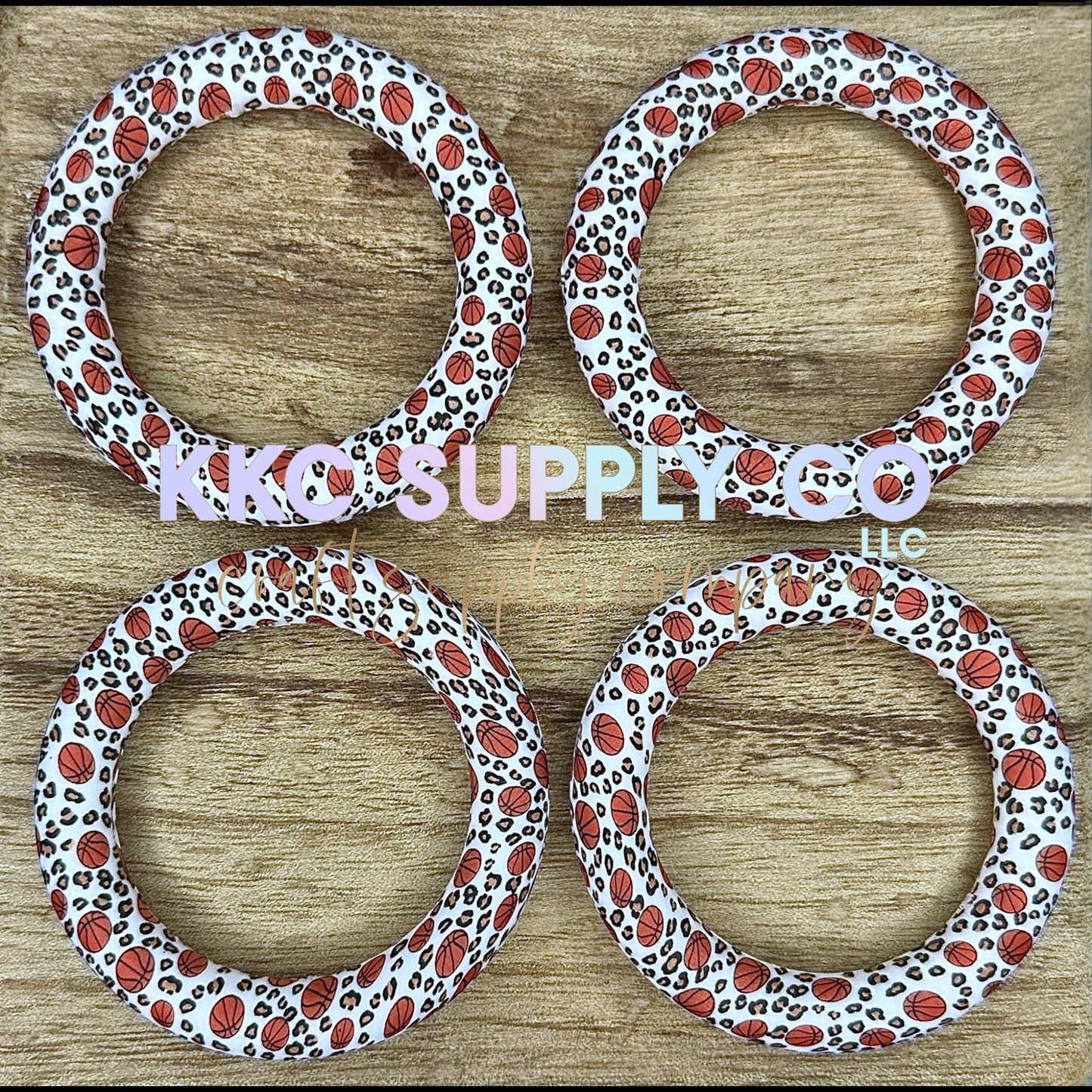 SP138-Leopard Basketball Printed 65mm Silicone Ring