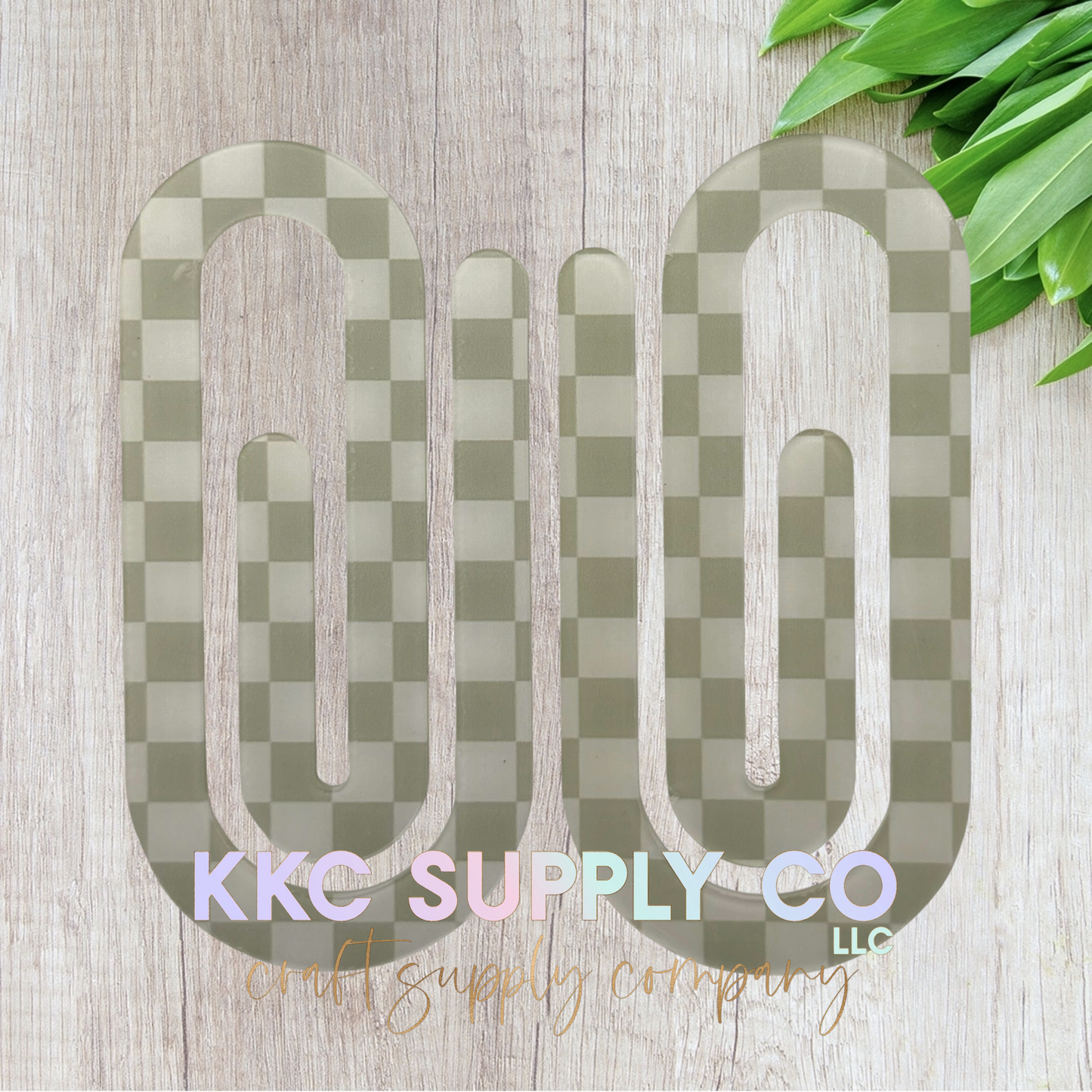 Jumbo Checker Acrylic Paperclip