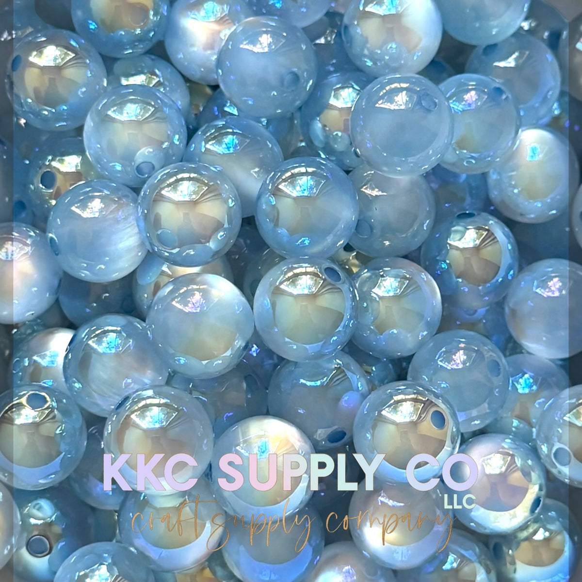 Light Blue Aurora Glow acrylic beads