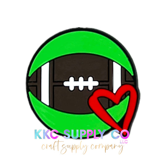 Football Love Silicone Focal Bead