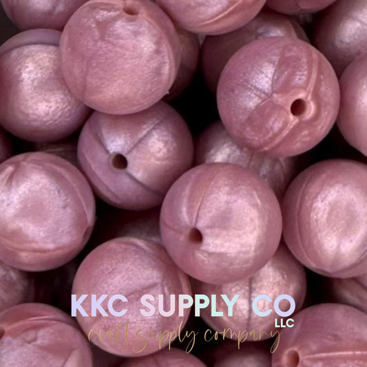 SS57-Dark Rose Shimmer Solid Silicone Beads