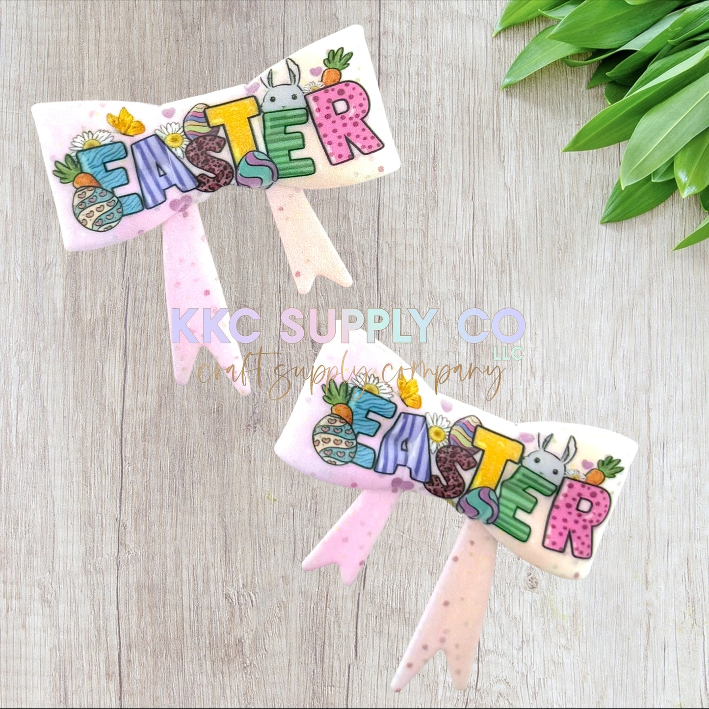 Easter Large Bow Silicone Focal Bead