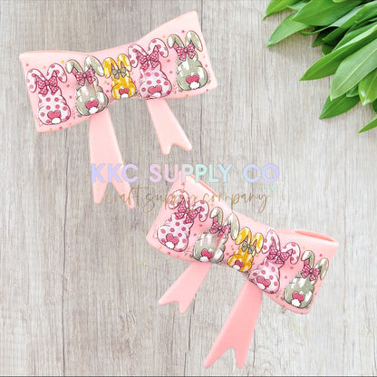 Bunny Backside Large Bow Silicone Focal Bead