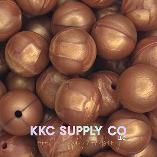 SS74-Copper Brown Shimmer Solid Silicone Beads