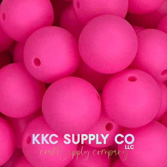 SS75-Hot Pink Solid Silicone Beads