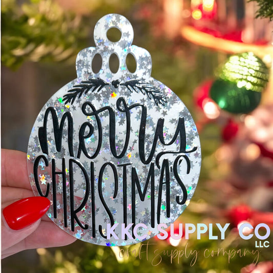 Acrylic Glitter Christmas Ornament & Ornament Decal Bundle