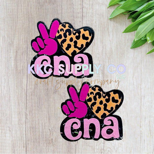 AT16-Peace Love CNA-Acrylic Badge Reel Topper