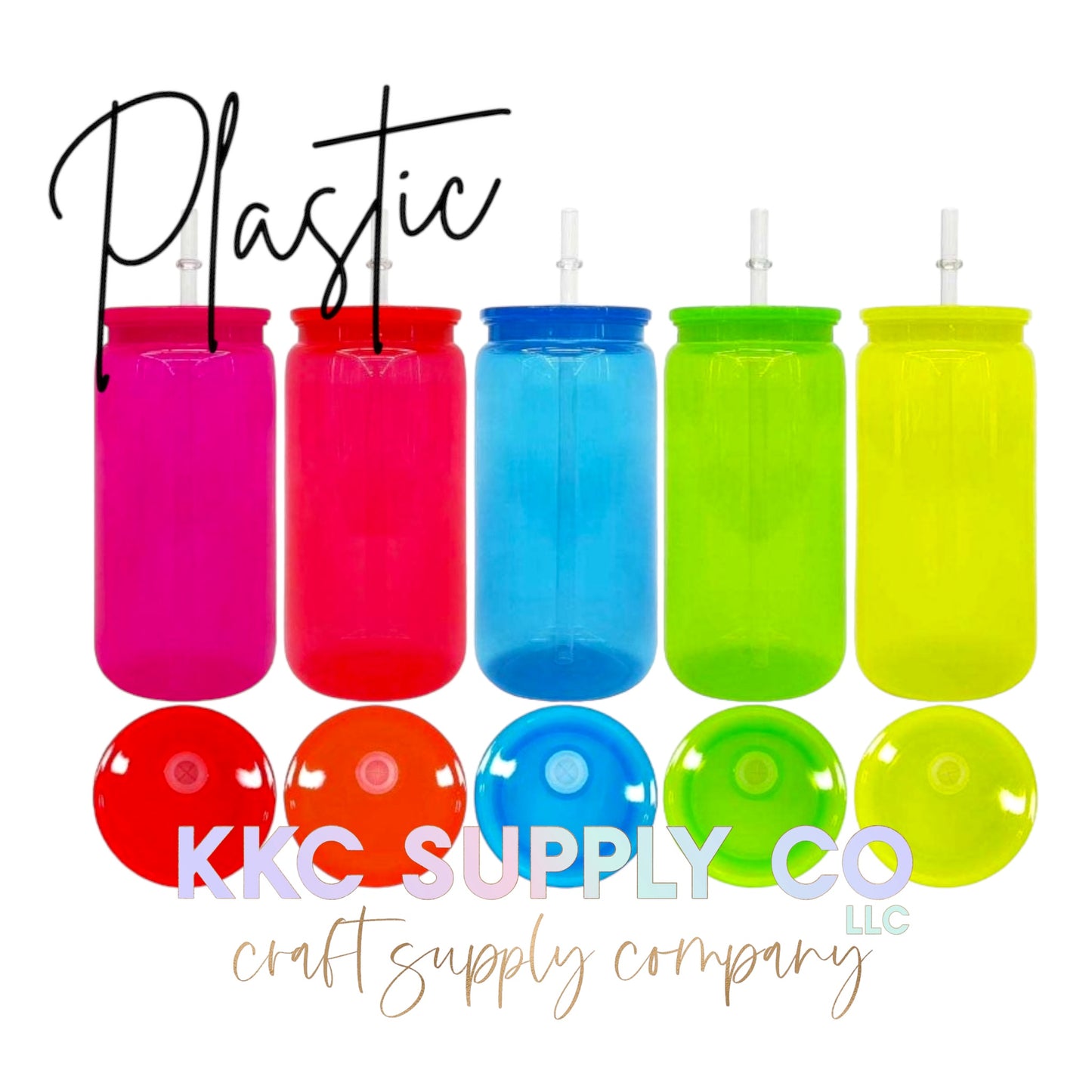 Case of 5-16oz Neon Plastic Cup Blank