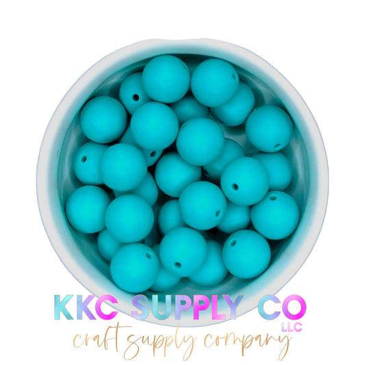 SS19-Turquoise Solid Silicone Bead 15mm