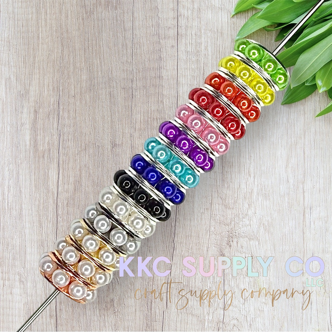 Pearl Gem Large Hole Spacer Beads