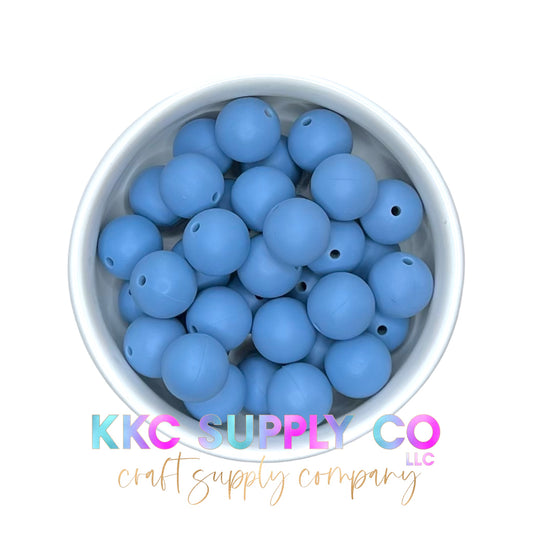 SS20-Dusty Blue Solid Silicone Bead 15mm