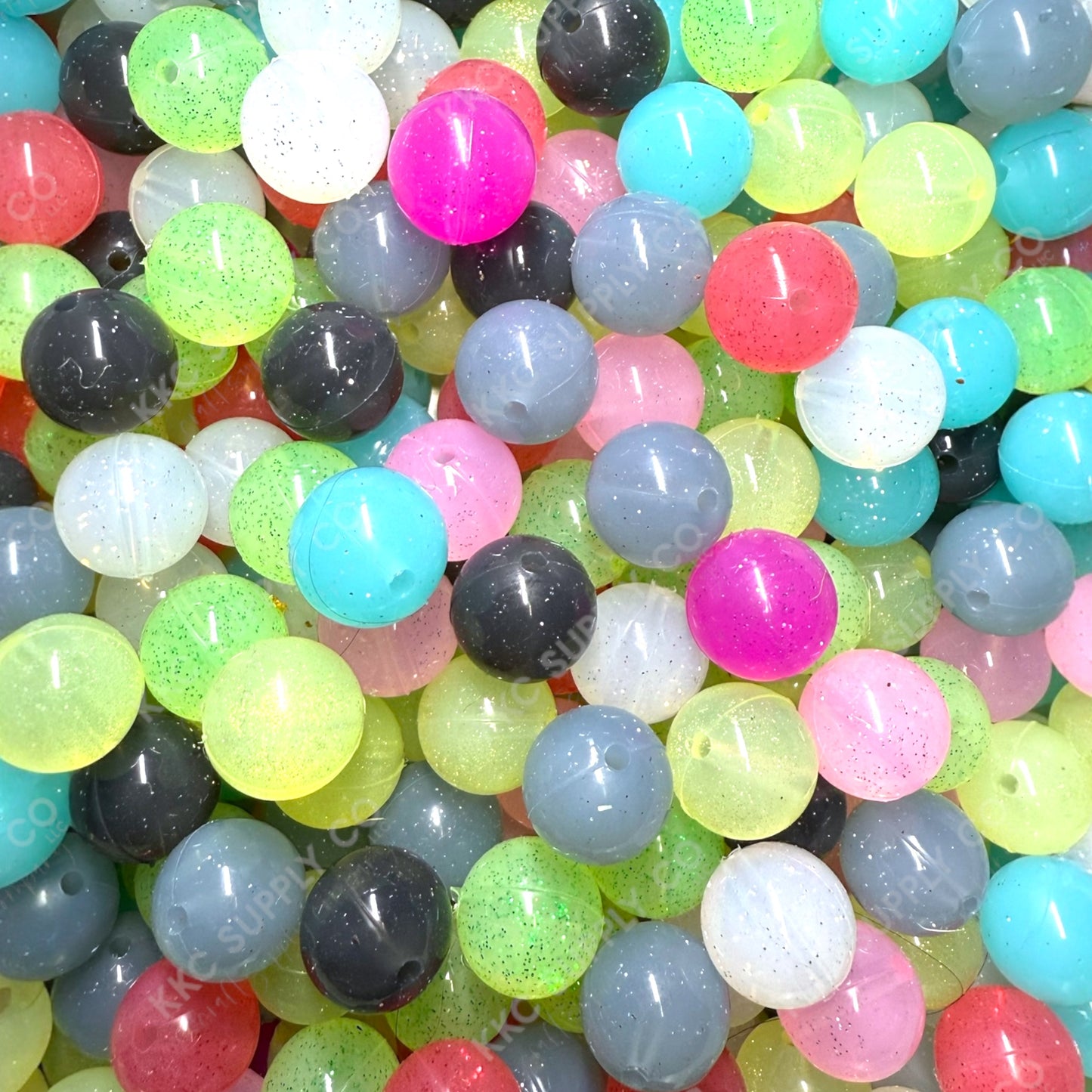 Jelly Glitter Silicone Bead Destash Packs-25 Count