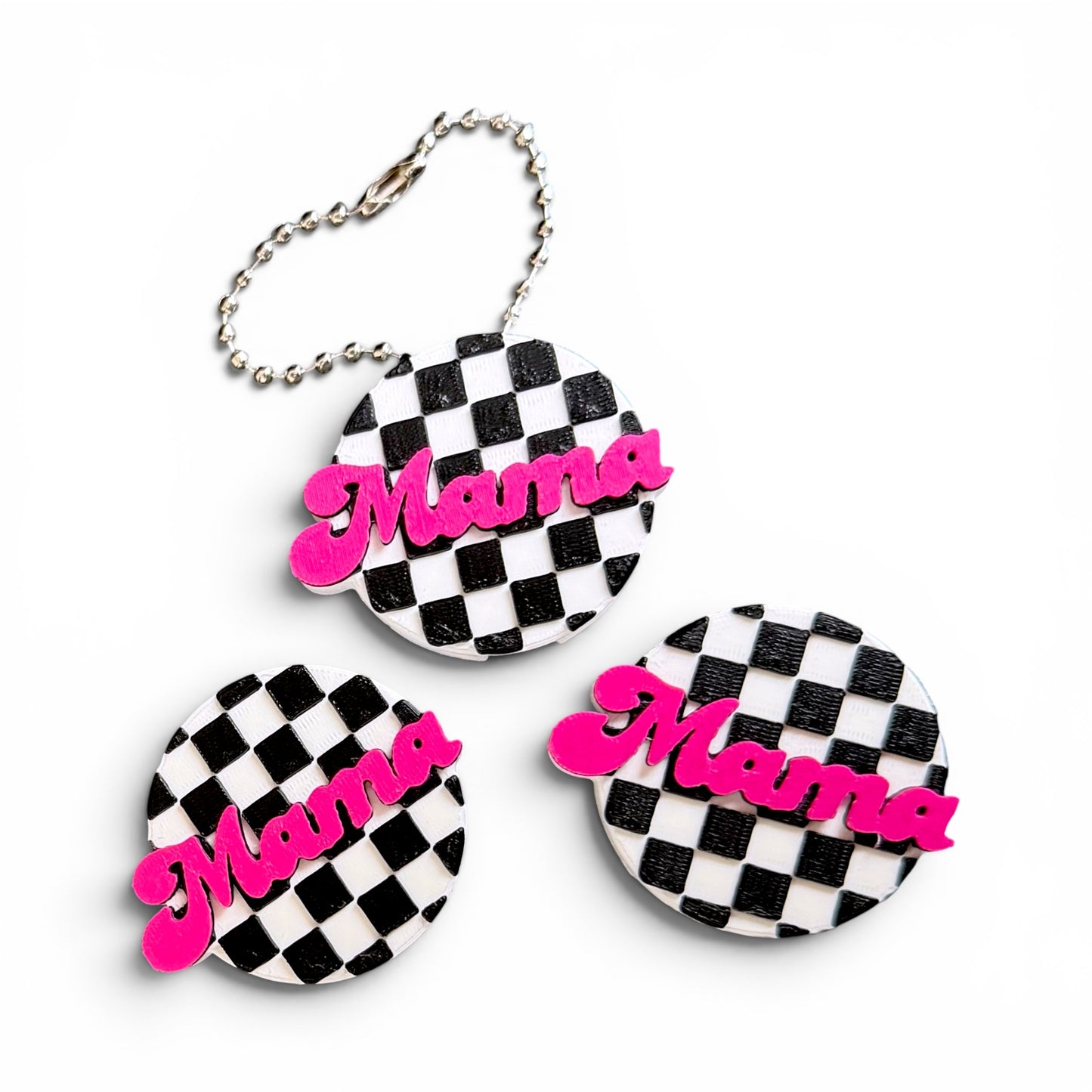 3D Printed Checker Mama Soda Tab Opener Keychain