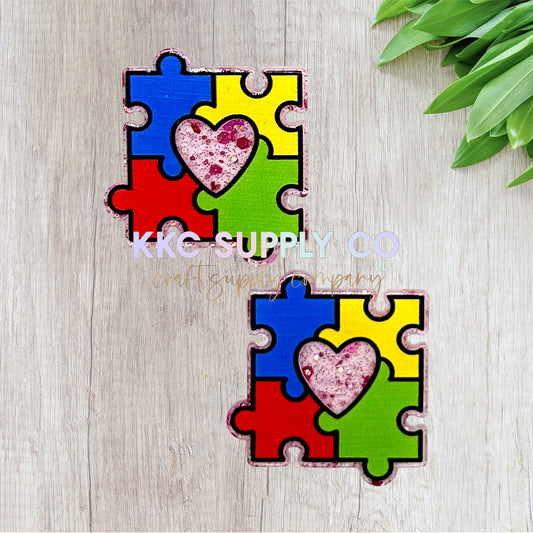 AT59-Autism Puzzle Piece-Acrylic Flatback
