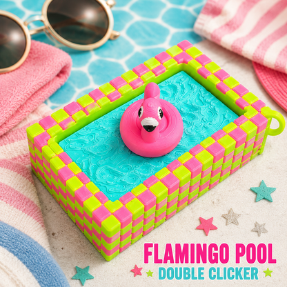 3D Printed Flamingo Pool Clicker Fidget Keychain