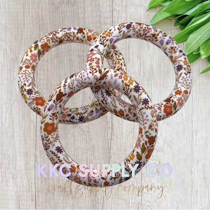 SP285-Autumn Meadow Printed Silicone Beads (15mm, 65mm ring, and bow)