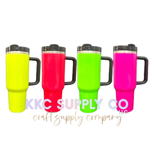 40oz Dupe Neon Sublimation Tumbler Blank-With stainless rim