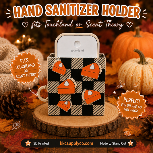 3D Printed Pumpkin Pie Sanitizer Case Keychain