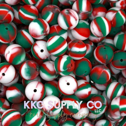 Christmas Marble #2 Silicone Beads-15mm