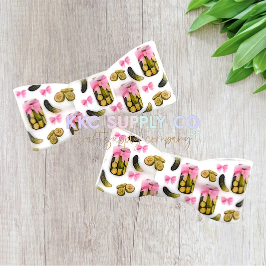 Pickle Jar Large Bowtie Silicone Focal Bead