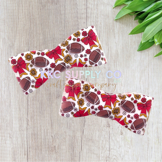 Footballs and Bows Large Bowtie Silicone Focal Bead