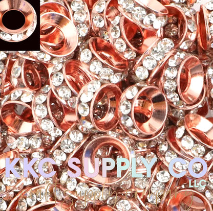 Large Hole Rhinestone Spacer Bead 10mm