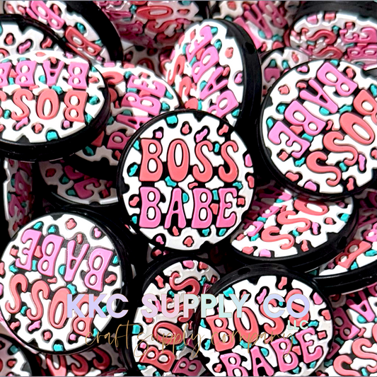 Leopard Boss Babe Silicone Focal Bead