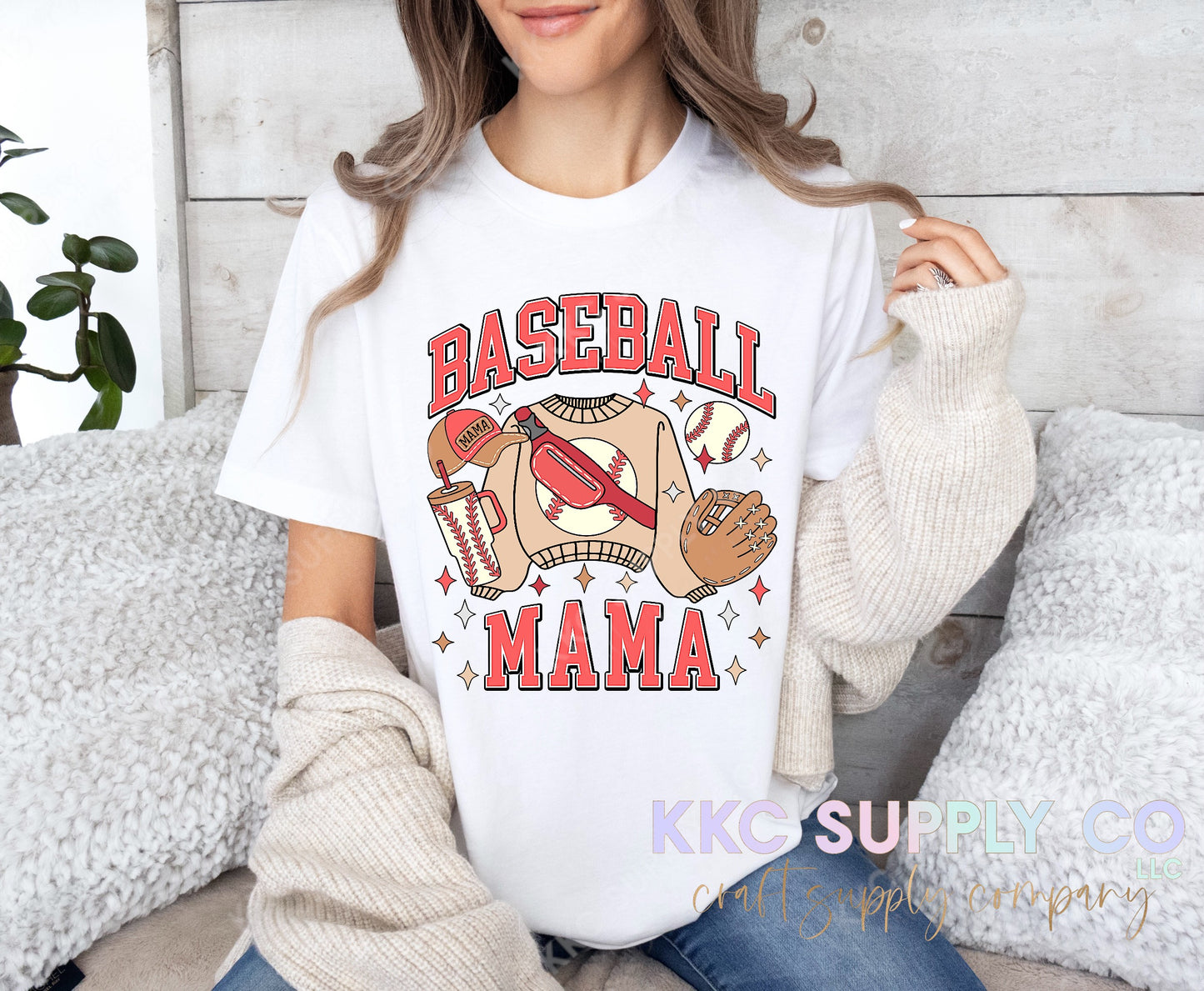 #115-Baseball Mama DTF T-Shirt Transfer