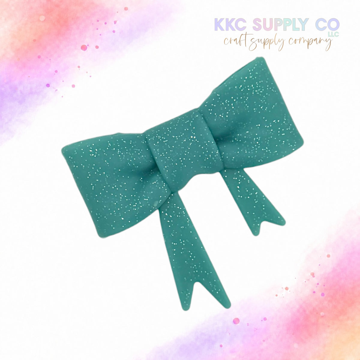 Aqua large silicone bow