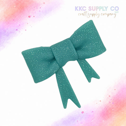 Aqua large silicone bow