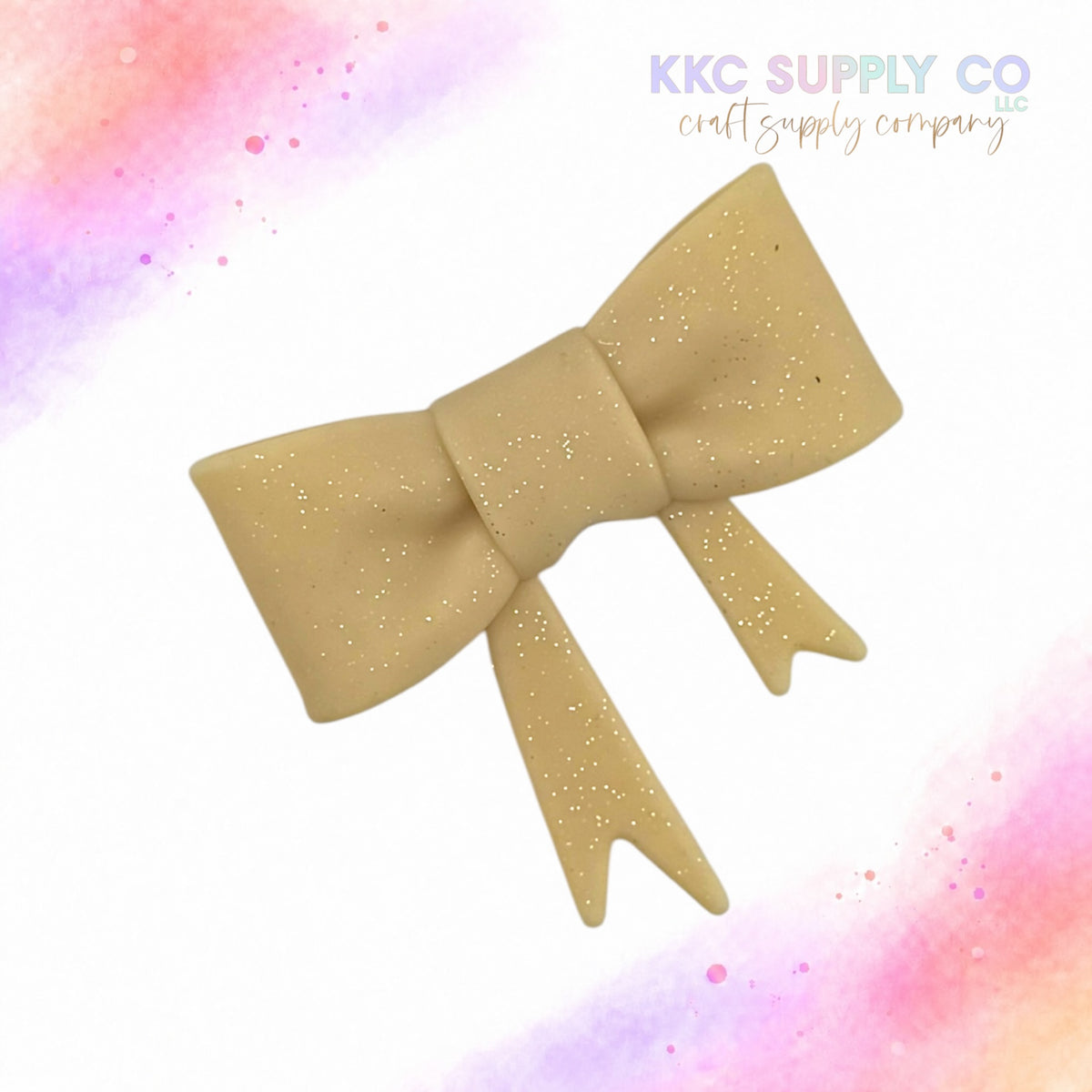 Cream large silicone bow