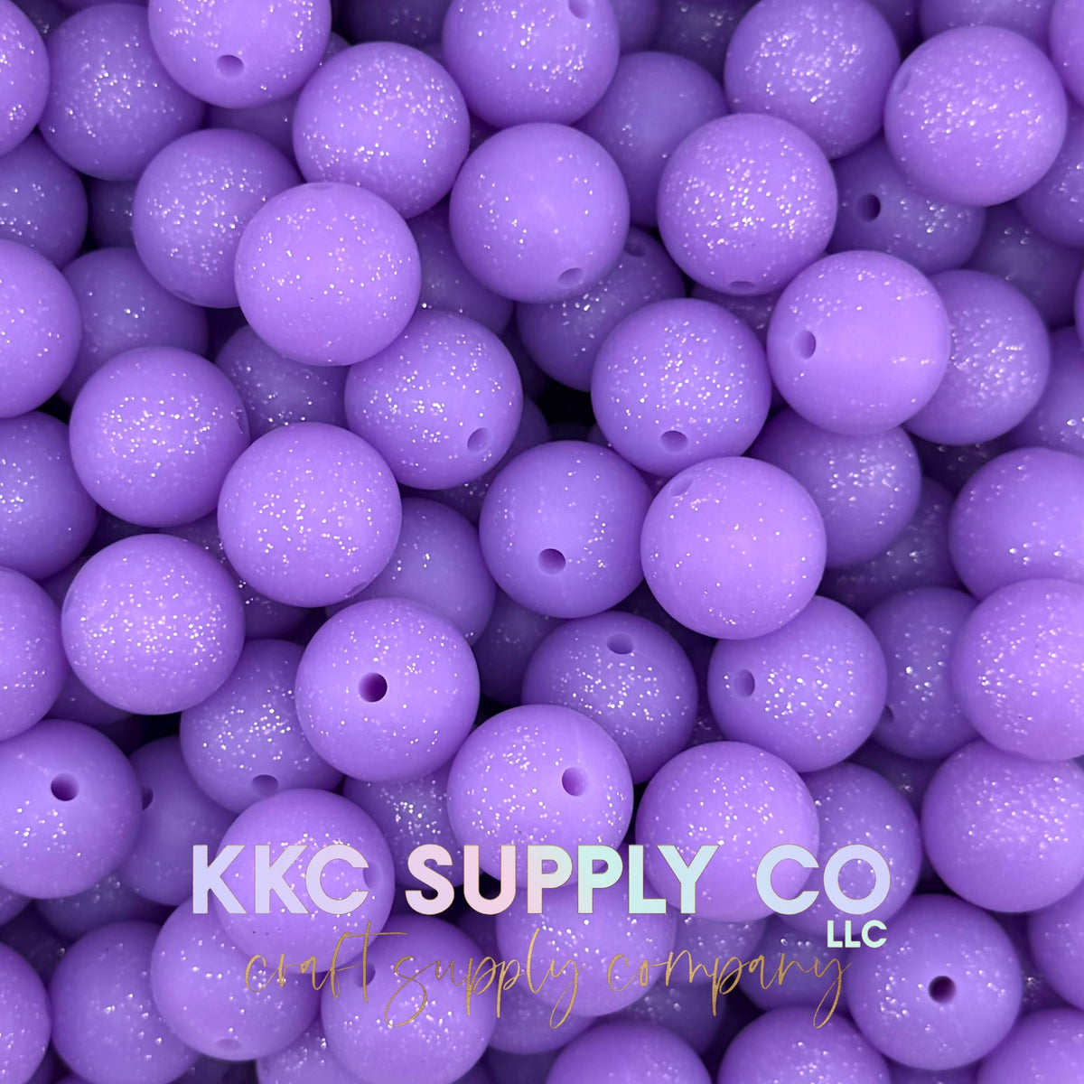 Lavender 15mm glitter beads