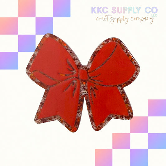 Red Glitter Bow acrylic flatback