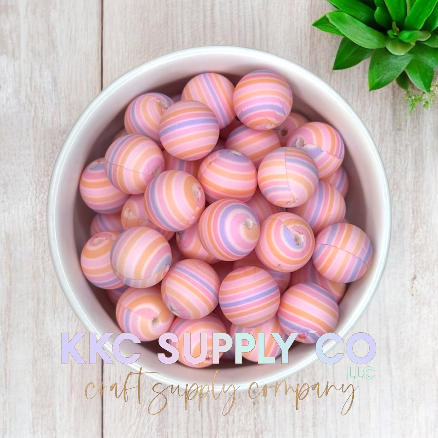 SP167-Sunset Sorbet Printed Silicone Bead 15mm