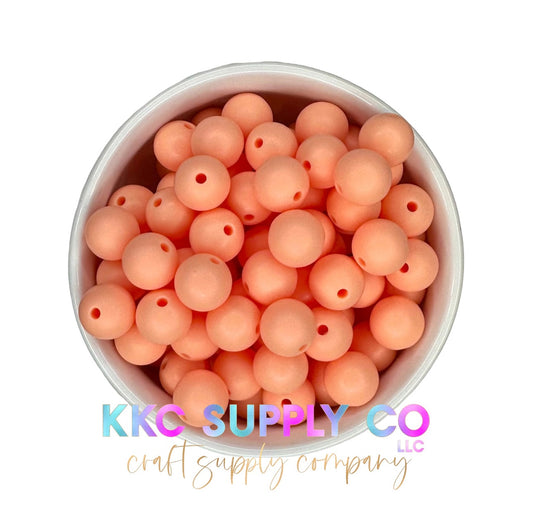 SS50-Very Peachy 12mm Round Silicone Bead