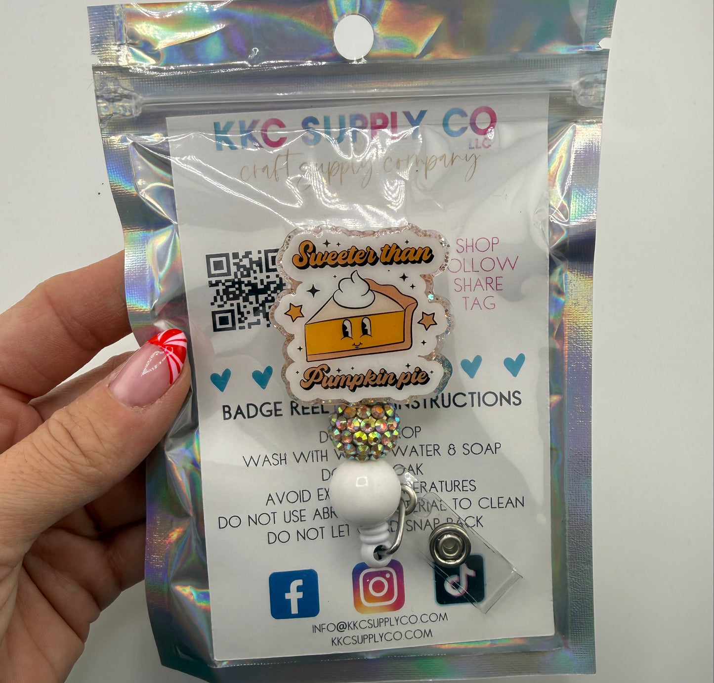 Sweeter Than Pumpkin Pie Pre-Made Glittered Acrylic Bade Reel