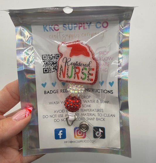 Registered Nurse Pre-Made Glittered Acrylic Bade Reel