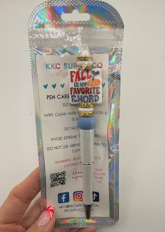 Fall Is My Favorite F Word Pre-Made Beadable Pen