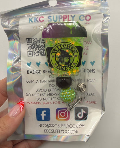 Witches Brew Pre-Made Glittered Acrylic Bade Reel