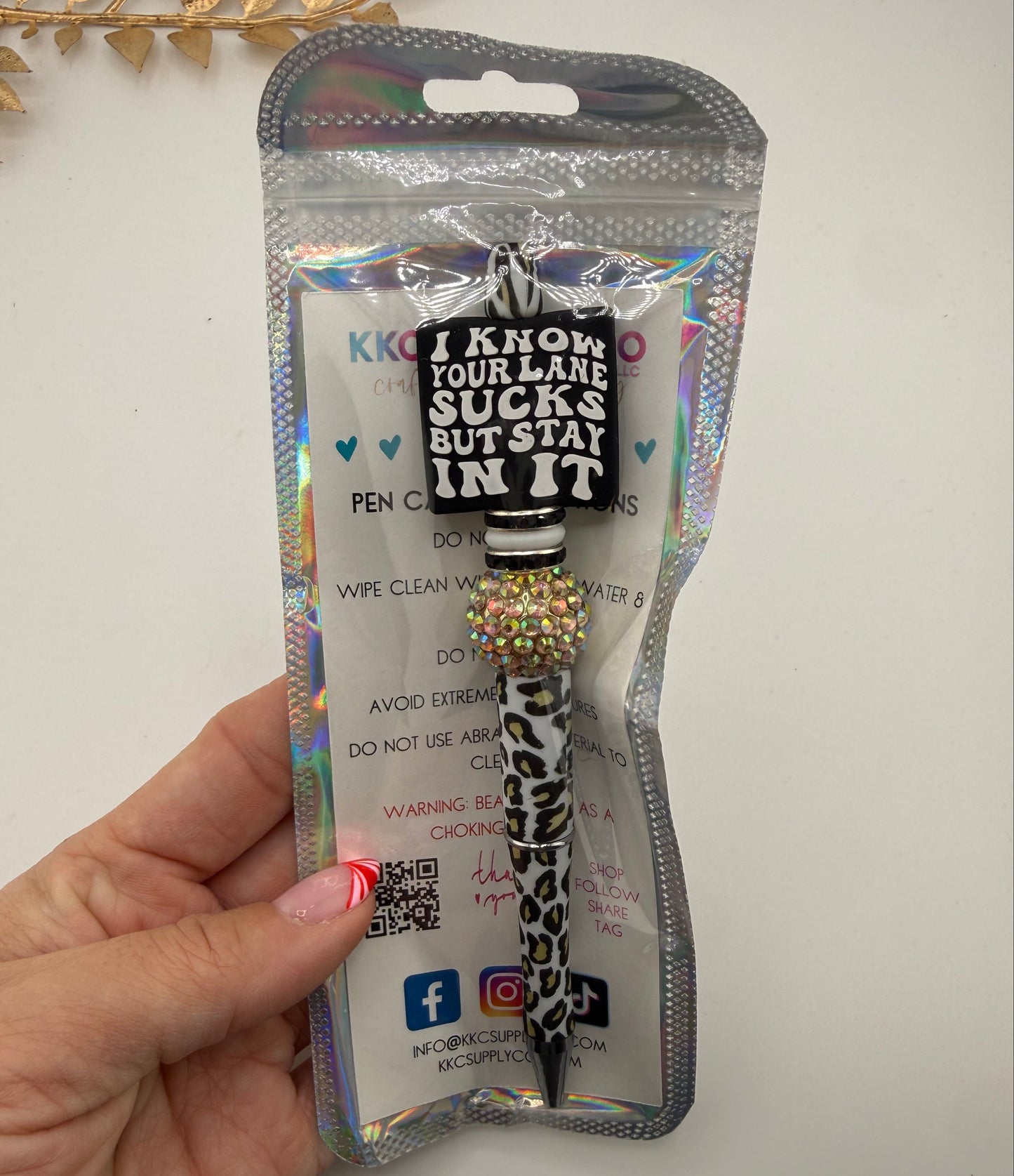 I Know Your Lane Sucks But Stay In It Pre-Made Beadable Pen