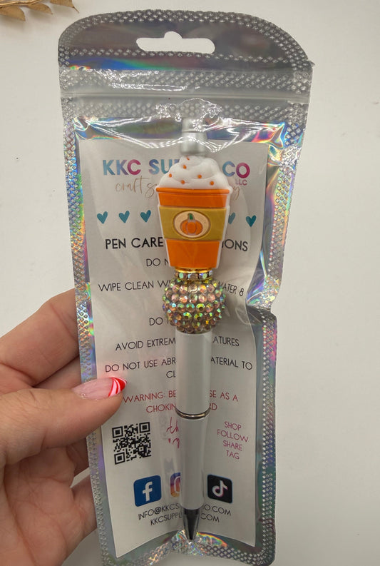 Pumpkin Spice Latte Pre-Made Beadable Pen