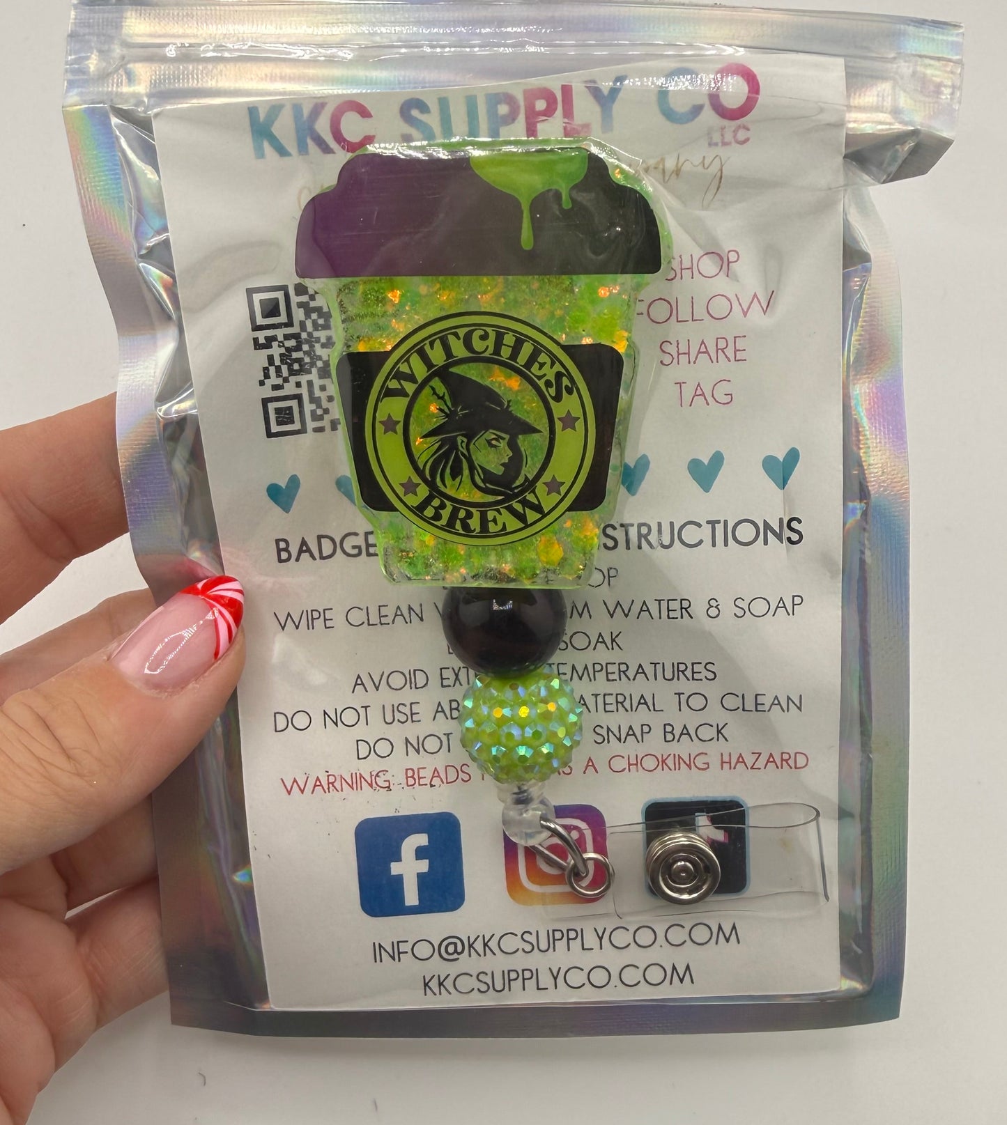 Witches Brew Pre-Made Glittered Acrylic Bade Reel