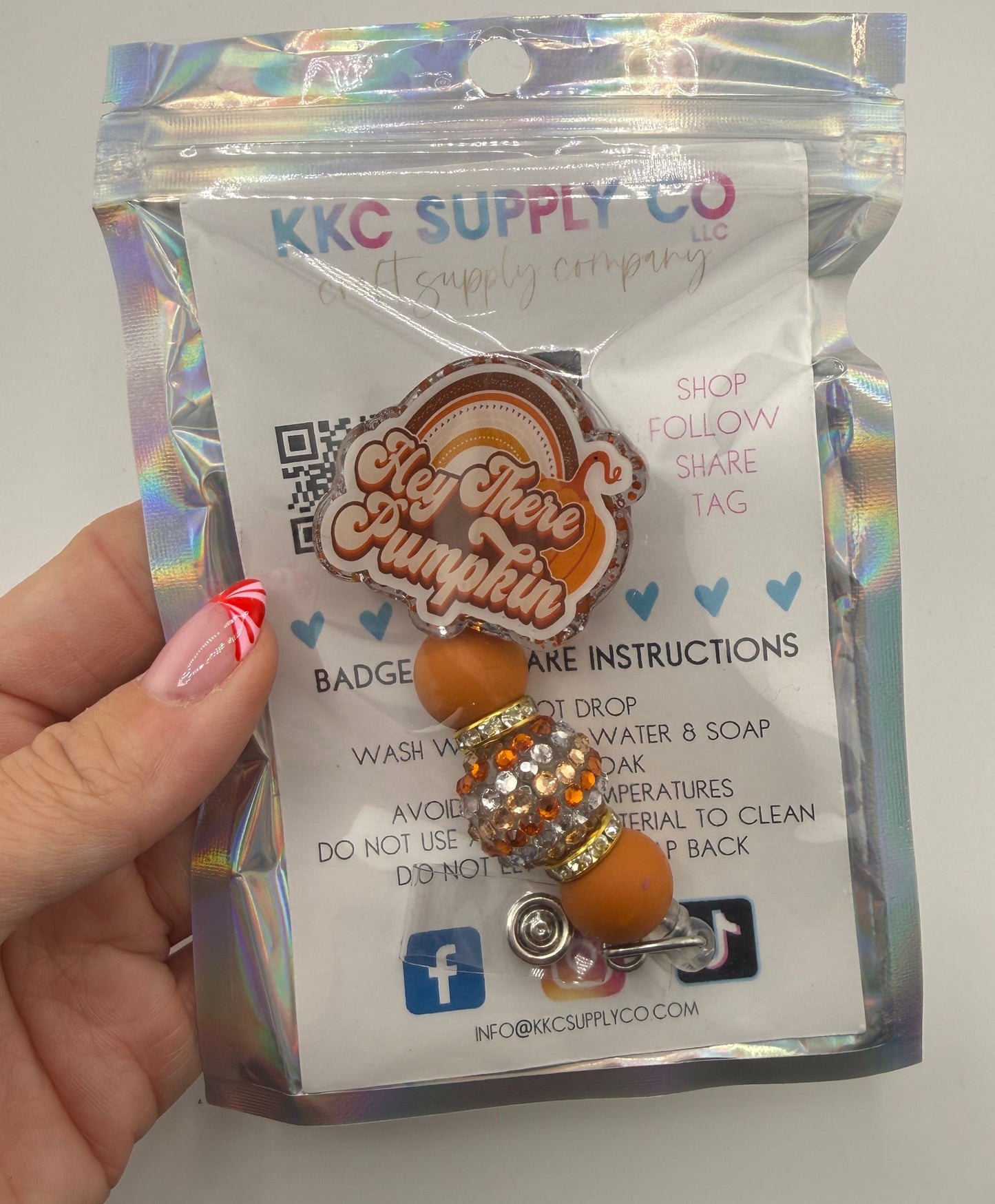 Hey There Pumpkin Pre-Made Glittered Acrylic Bade Reel