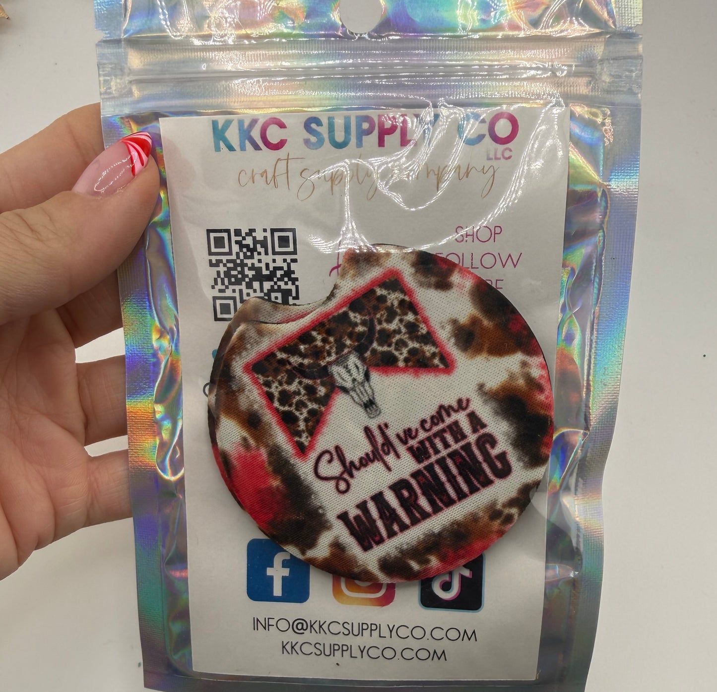 Should've Come With A Warning Car Coaster-2 Pack